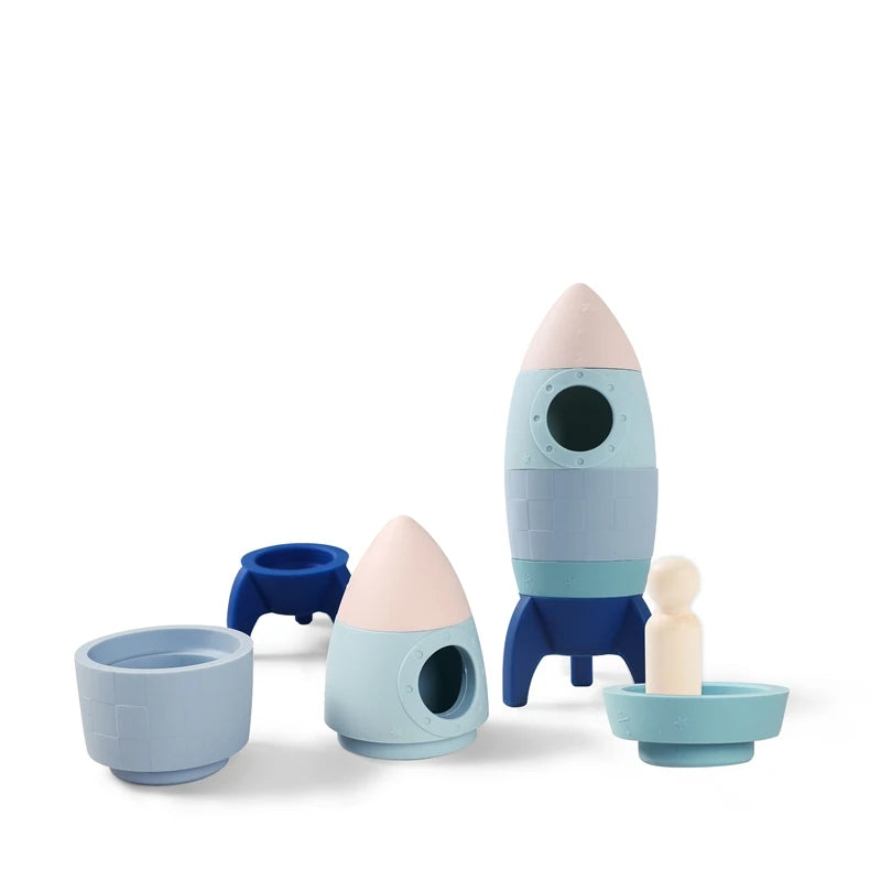 Wooden Rocket 5-in-1 Toy Set Multifunctional Shape Cognitive Toy Baby Beaded Montessori Early Child Education Toys Birthday Gift