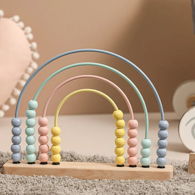 Wooden Abacus Montessori toys for kid Arithmetic Calculation Learning Educational Toy for Baby Wooden Bead Abacus Accessories