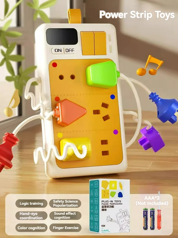 Montessori Busy Board Sensory Toys Cartoon with LED Light Switch Control Board Travel Activities Children Game for 3-6 Years Old