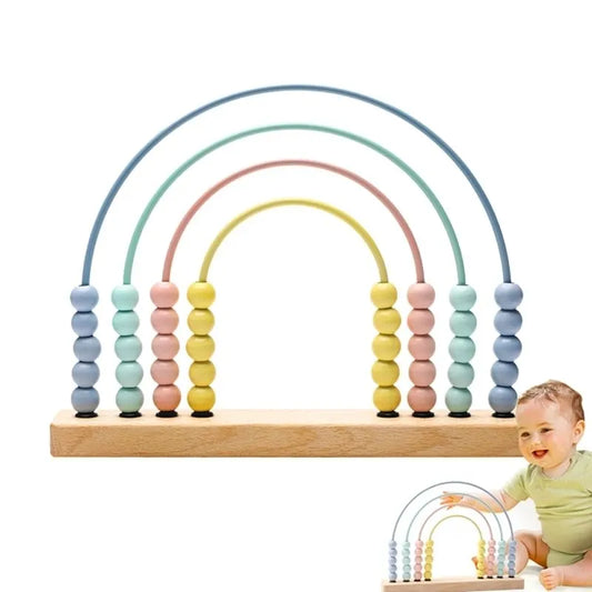 Wooden Abacus Montessori toys for kid Arithmetic Calculation Learning Educational Toy for Baby Wooden Bead Abacus Accessories